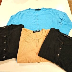 Lot Of 4 Summer Cardigans Set Women's Size XL. 3/4th Sleeve From NY&C